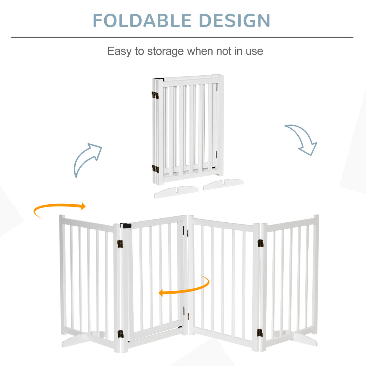 Four-panel freestanding wooden dog gate – image 4