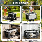 PawHut Dog Stroller with Detachable Carrier – Grey – product view 5