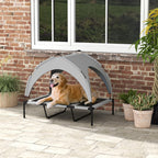 PawHut Raised Dog Bed with Canopy – Grey, 106cm – product view 2