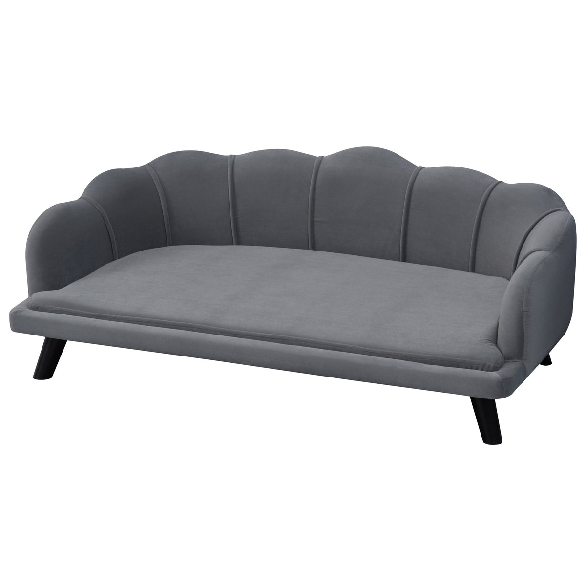 PawHut Large Pet Sofa with Cushion – Grey, 98.5cm – product view 1