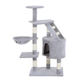 PawHut Cat Tree with Condo & Basket – Grey, 125cm – product view 1