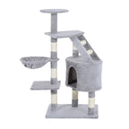 PawHut Cat Tree with Condo & Basket – Grey, 125cm – product view 1