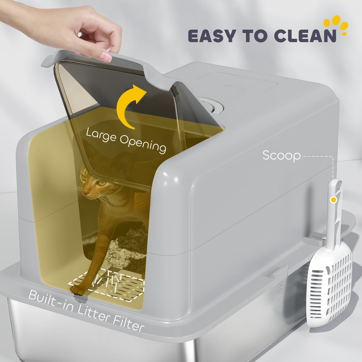Stainless steel cat litter box – image 5