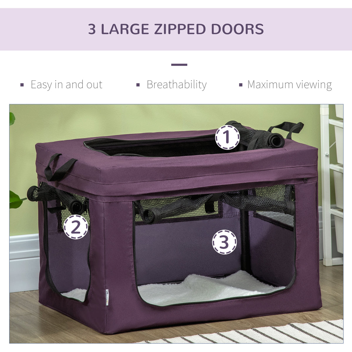 Pet carrier with cushion – image 2