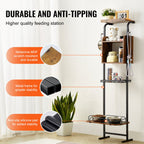 Adjustable Pet Feeding Stand with Storage Shelves – product view 4