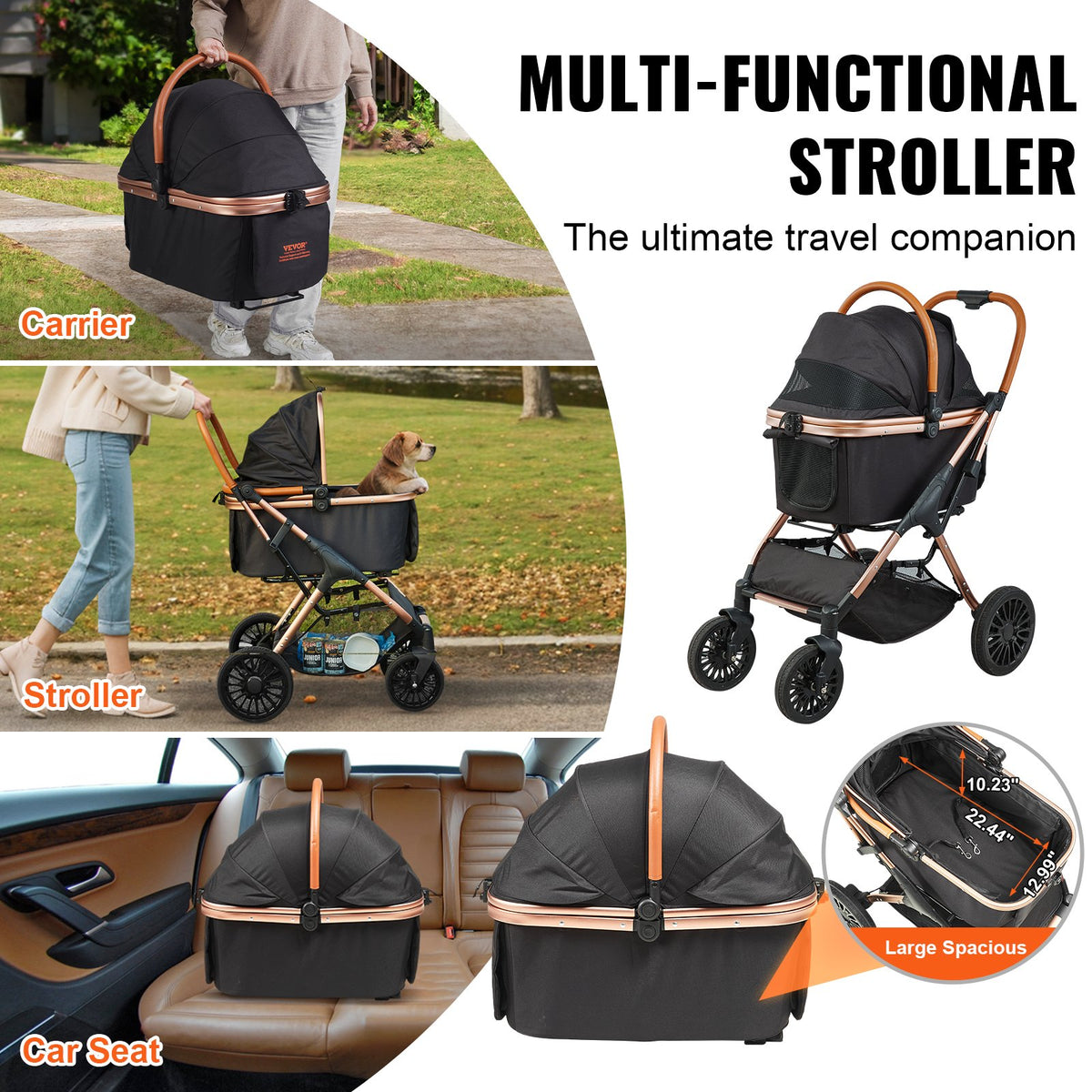 Four-wheel dog stroller – image 4