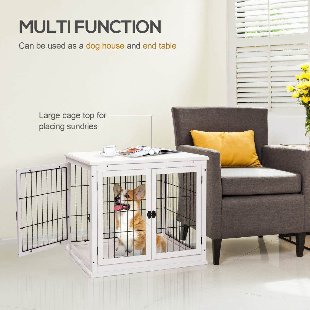 PawHut Dog Crate Side Table – White, 81cm – product view 5
