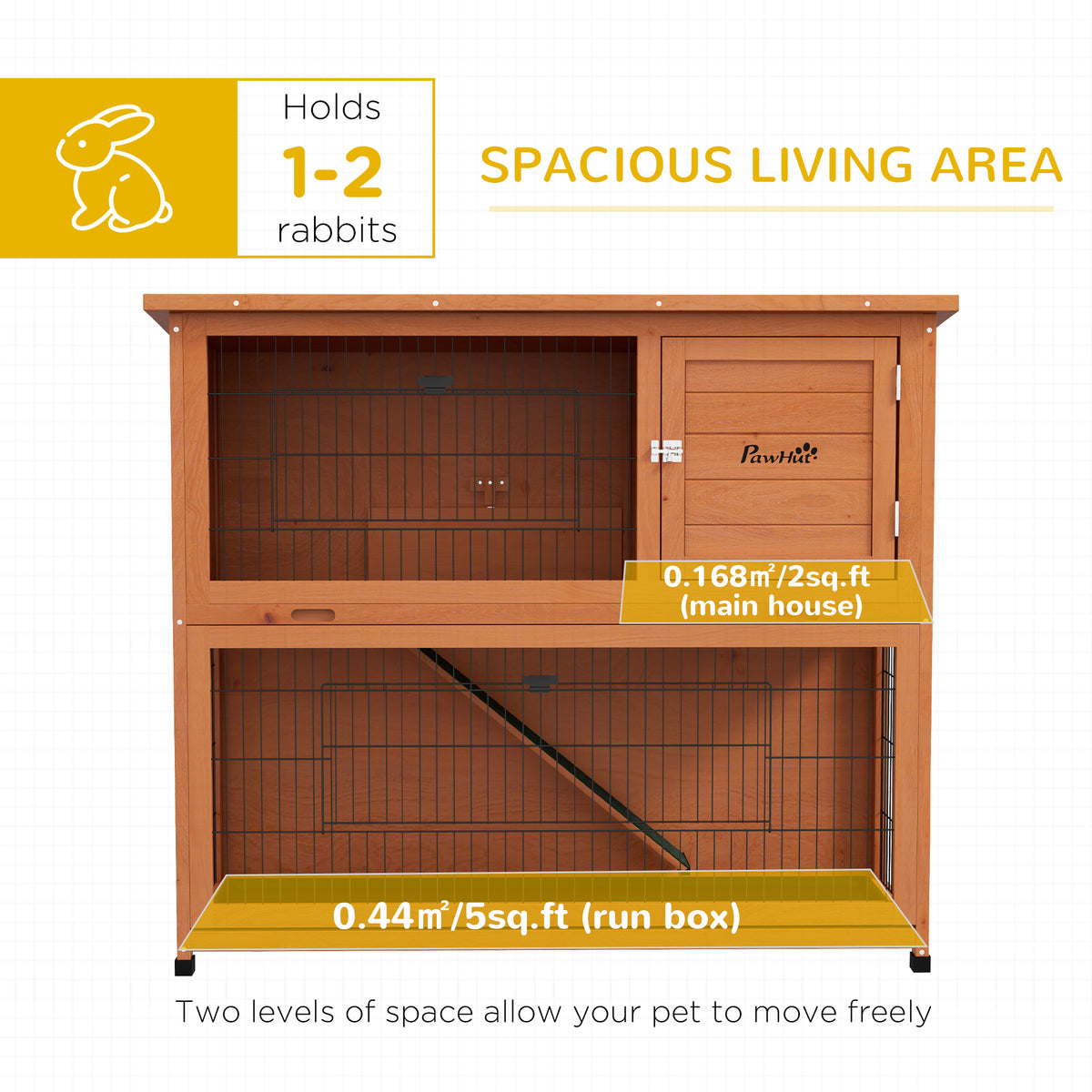 Two-tier wooden rabbit hutch – image 4