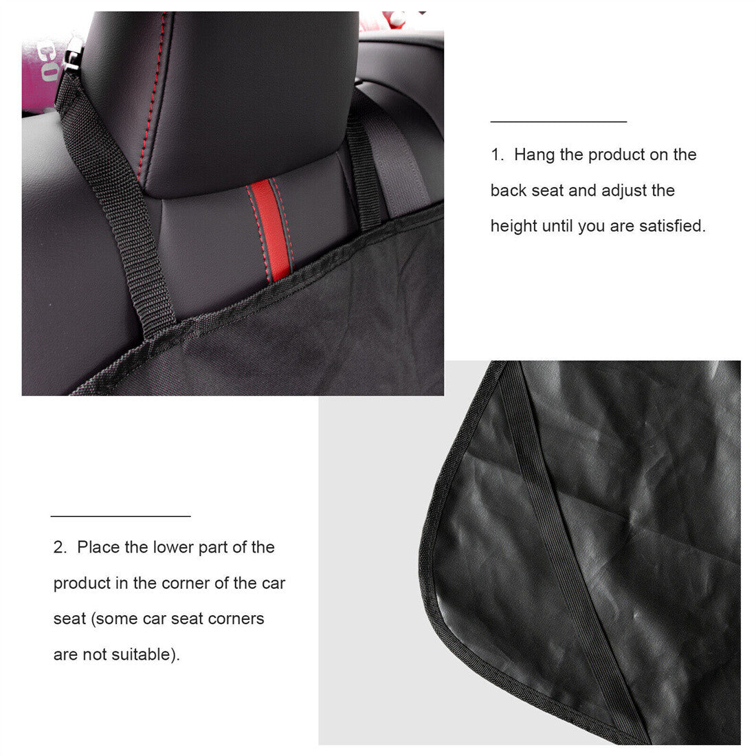 Dog Rear Seat Cover – Black, 110 × 125cm – product view 3