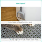 PawHut Top-Exit Cat Litter Box & Scoop – White – product view 4