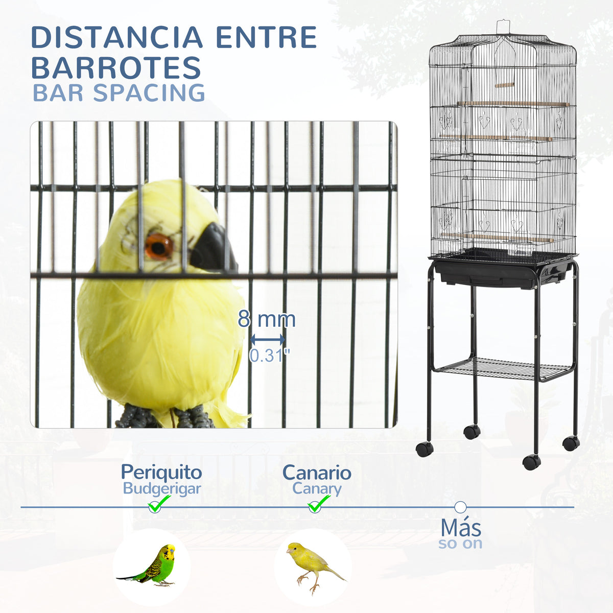 Bird cage with stand – image 3