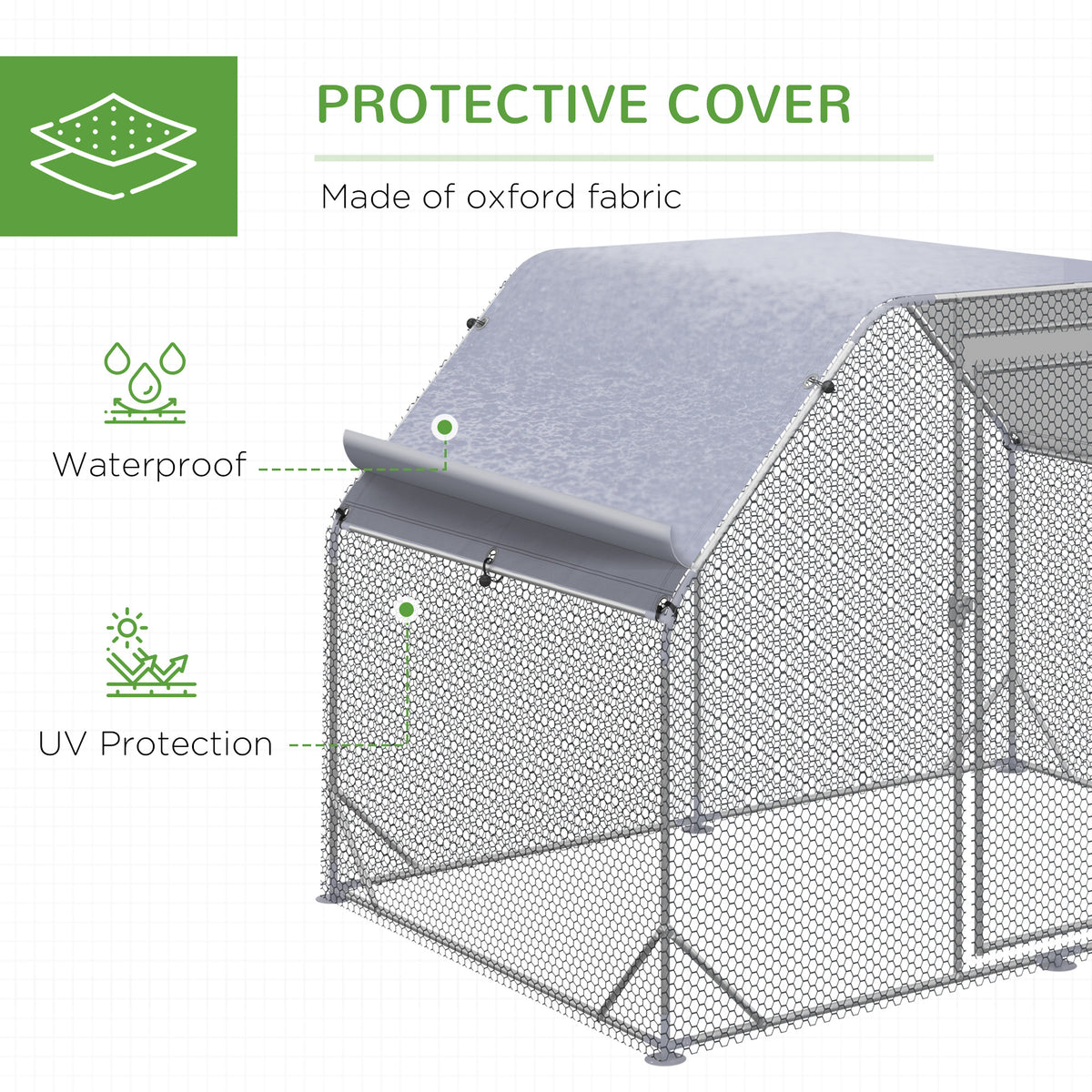 Walk-in chicken run with roof – image 4