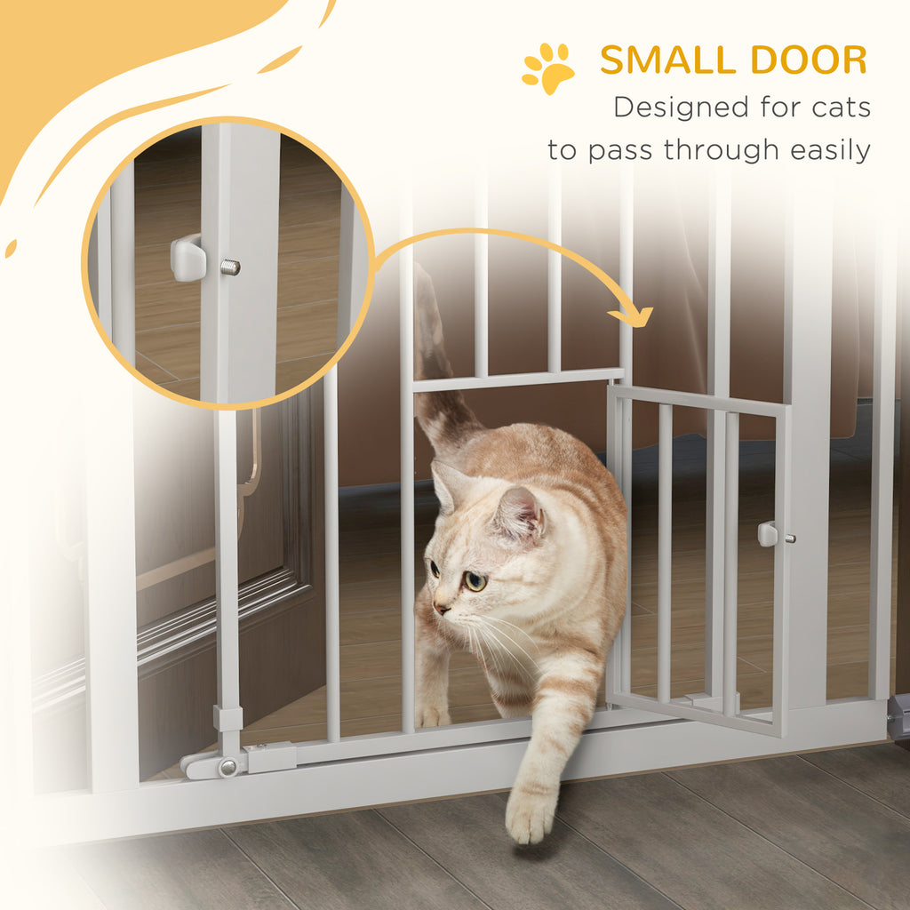 Extra-tall pet gate with cat flap – image 2