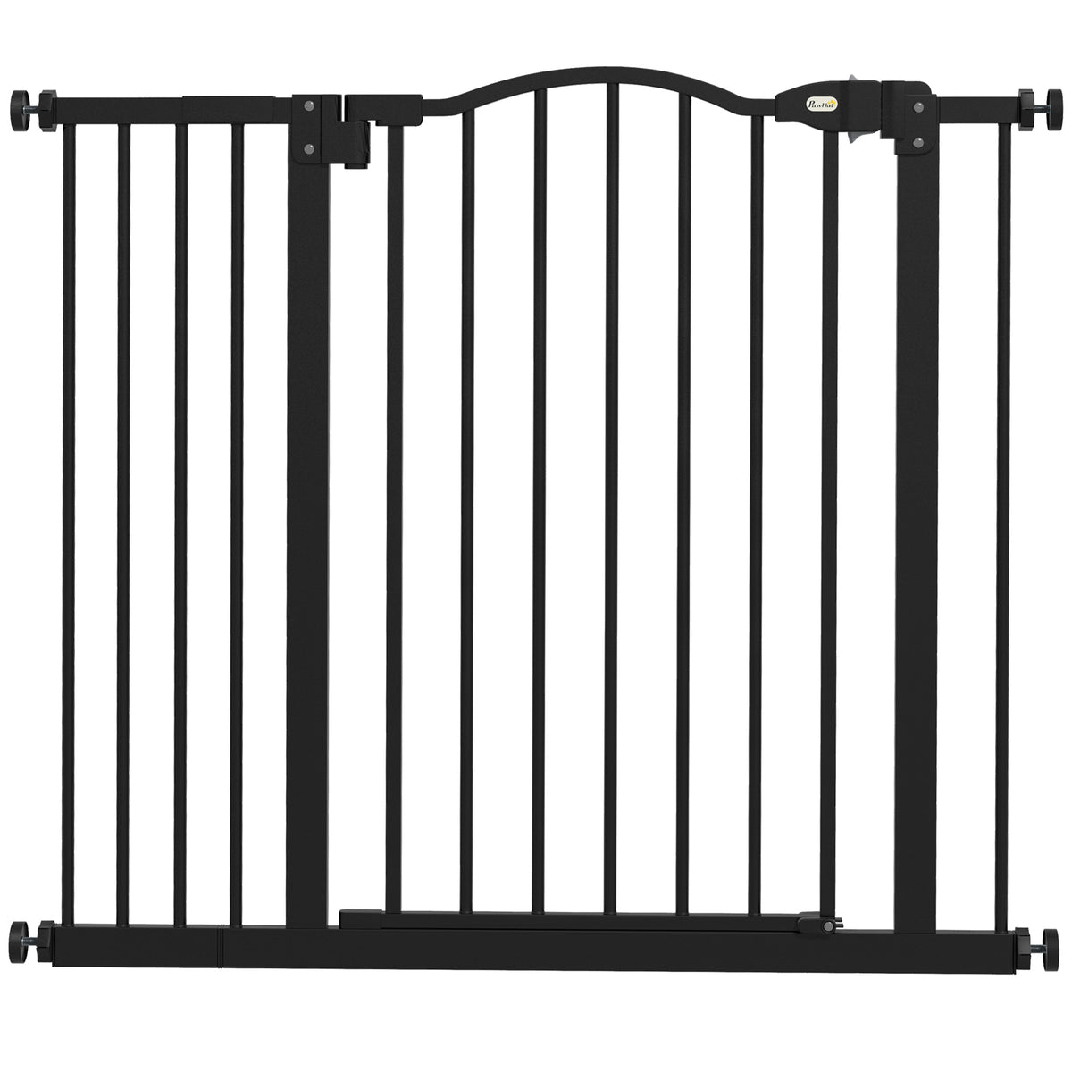 PawHut Pet Gate with 14cm Extension – Black – product view 1