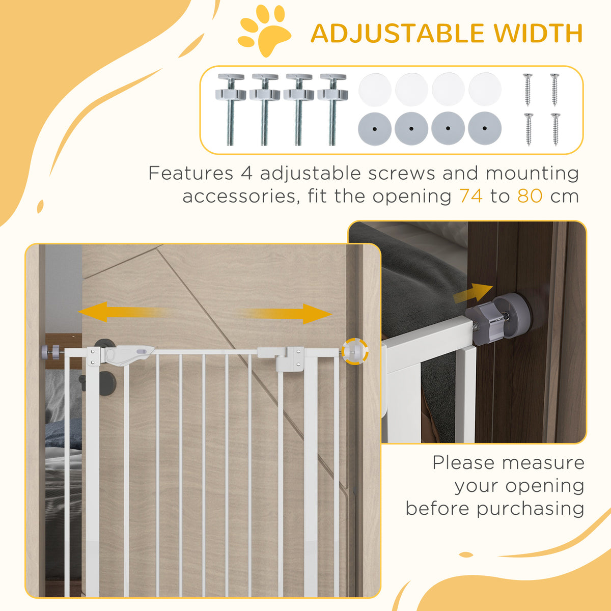 Extra-tall pet gate with cat flap – image 1