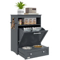 PawHut Pet Feeding Cabinet with Bowls – Grey – product view 1