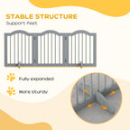 Three-panel freestanding wooden dog gate – image 2