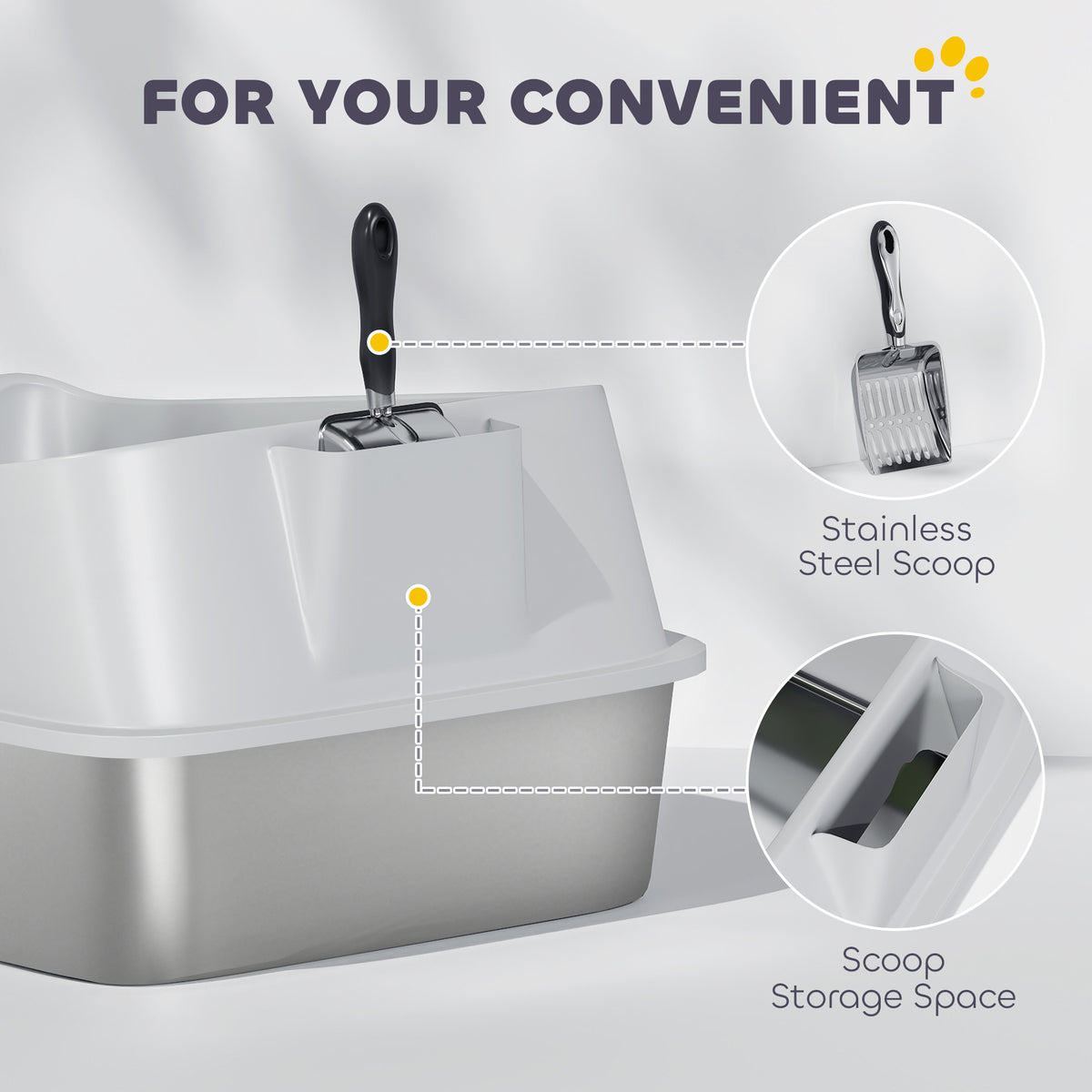 XL stainless steel cat litter box – image 1