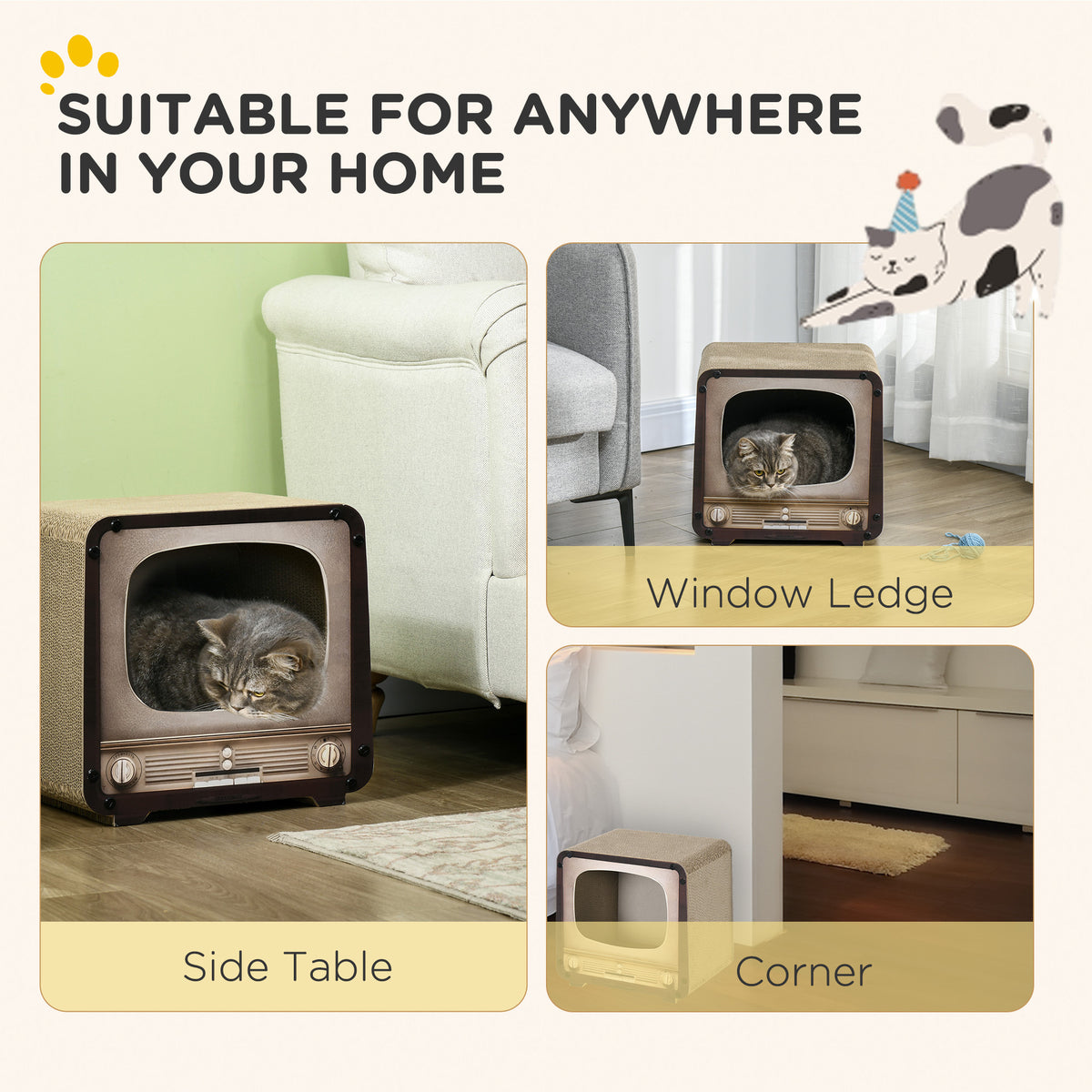 TV-shaped cat scratcher house – image 1