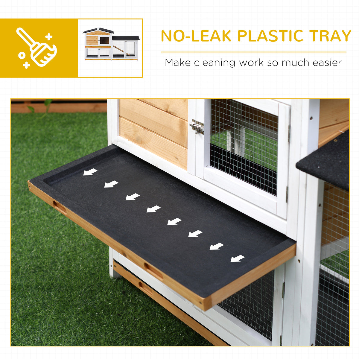 Two-tier wooden rabbit hutch – image 4