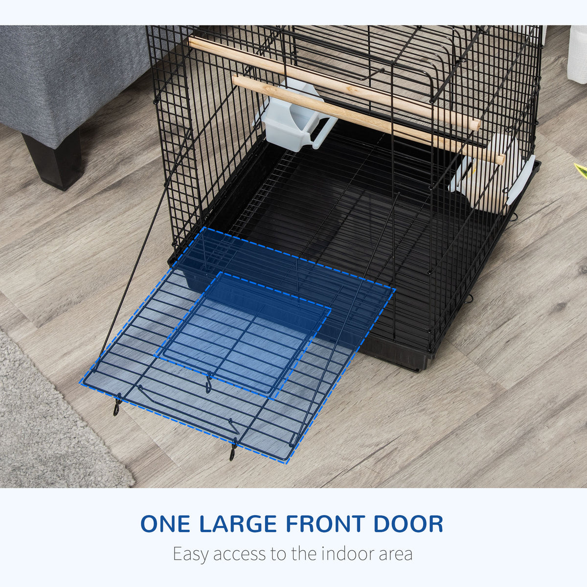 Steel bird cage with stand – image 3