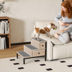 PawHut Pet Steps with Storage Drawers – Oak Tone – product view 2