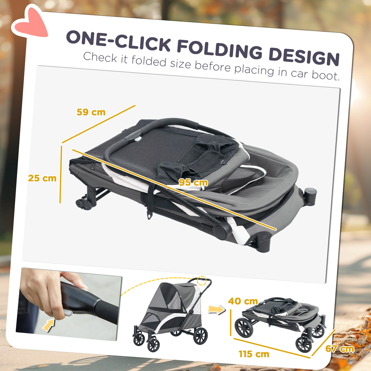 Folding dog stroller – image 4
