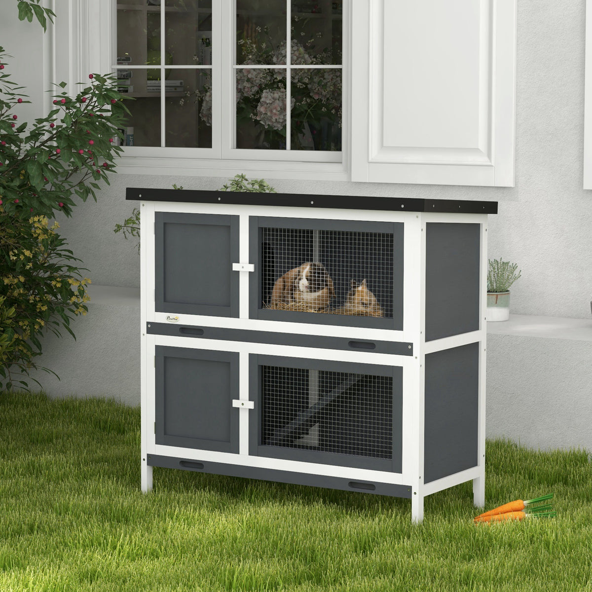 Two-tier rabbit and guinea pig cage – image 1