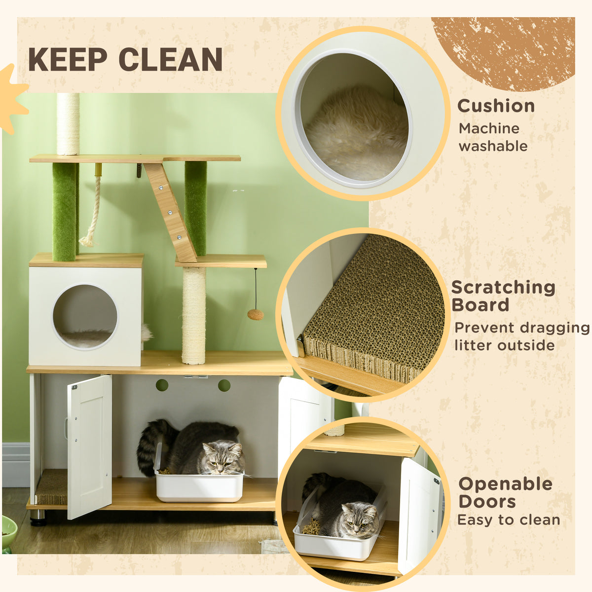 Cat tree and litter box cabinet – image 3