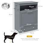 PawHut Pet Feeding Cabinet with Bowls – Grey – product view 3