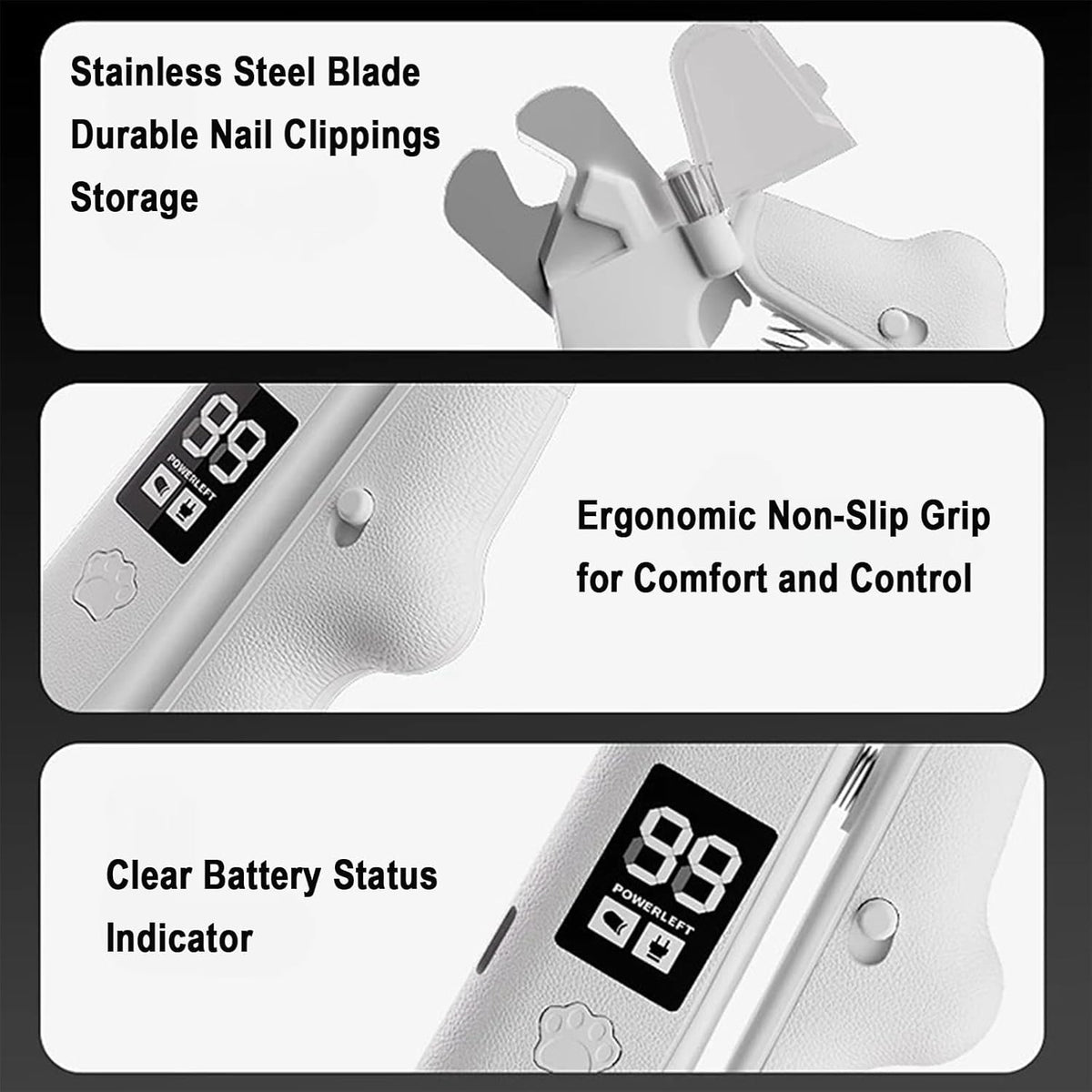 2-in-1 Pet Nail Clipper & LED Grinder – product view 3