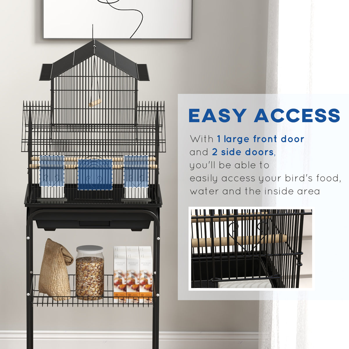 Metal bird cage with swing – image 3