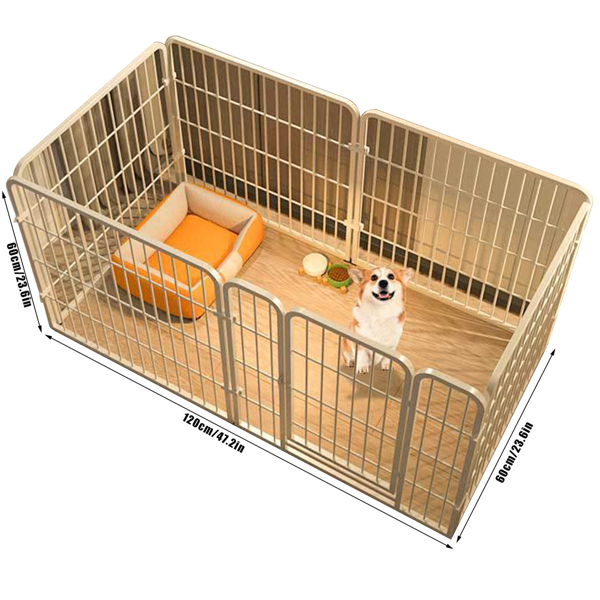 Six-panel metal pet playpen – image 5