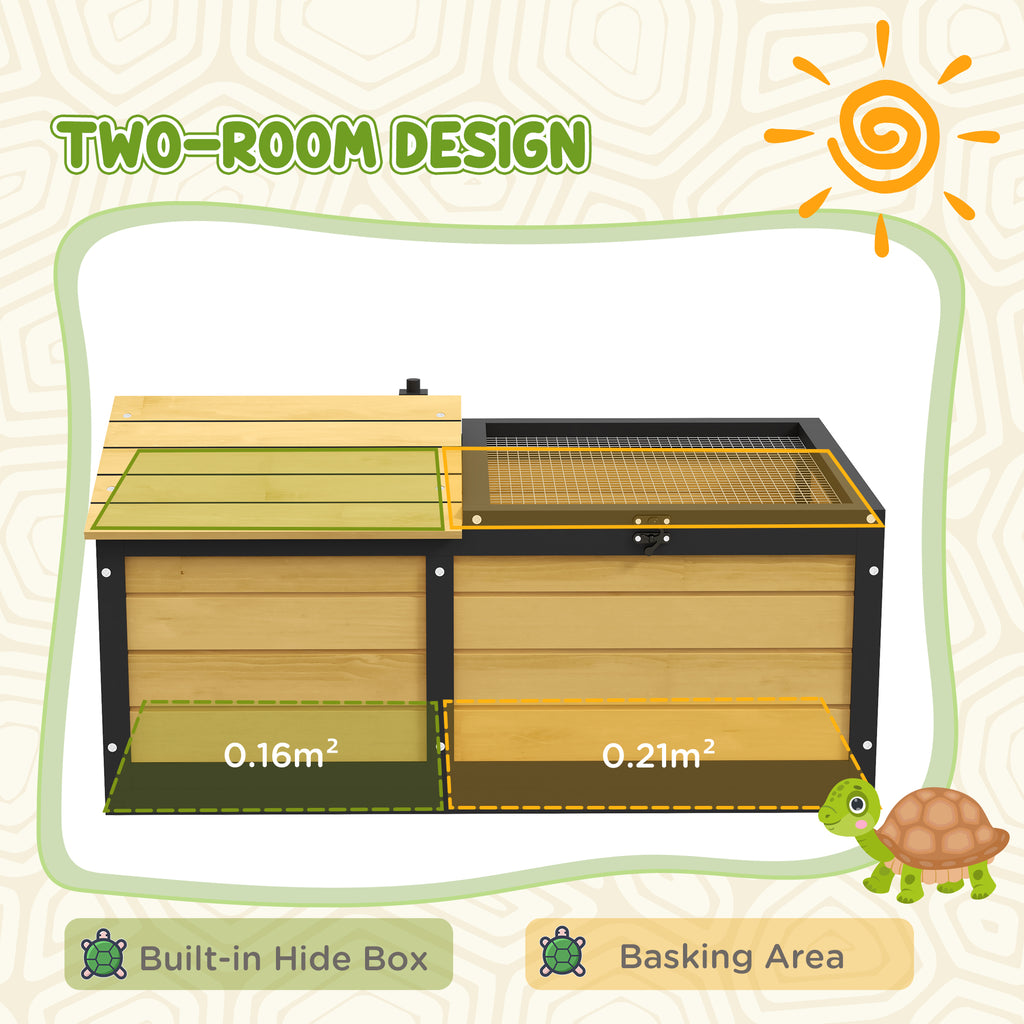 PawHut Wooden Tortoise Table with Hide & Run – product view 4