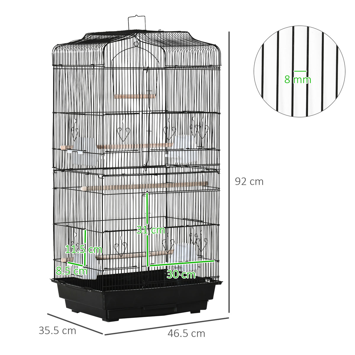 Metal bird cage with stand – image 1