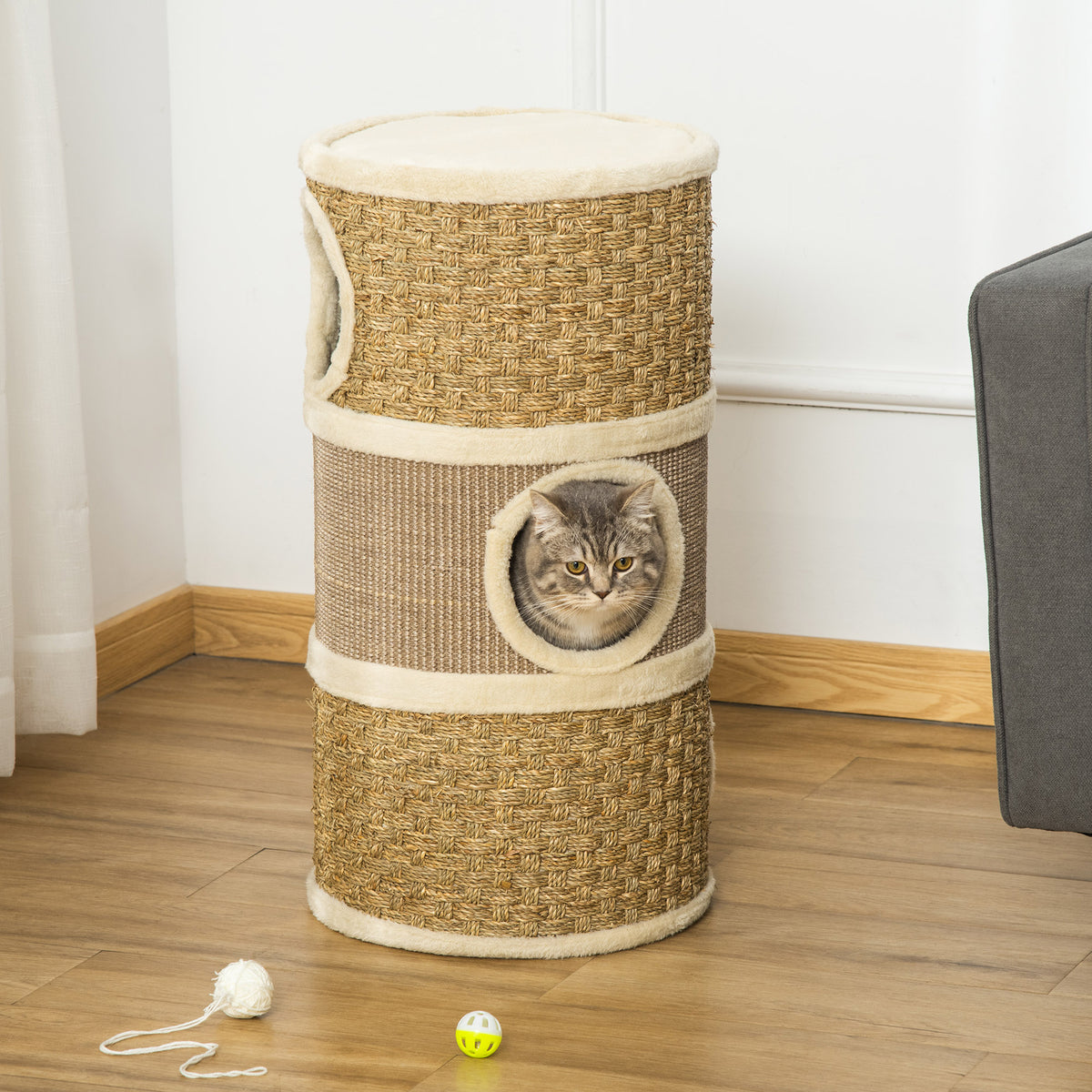 PawHut Cat Scratching Barrel – 70cm – product view 2