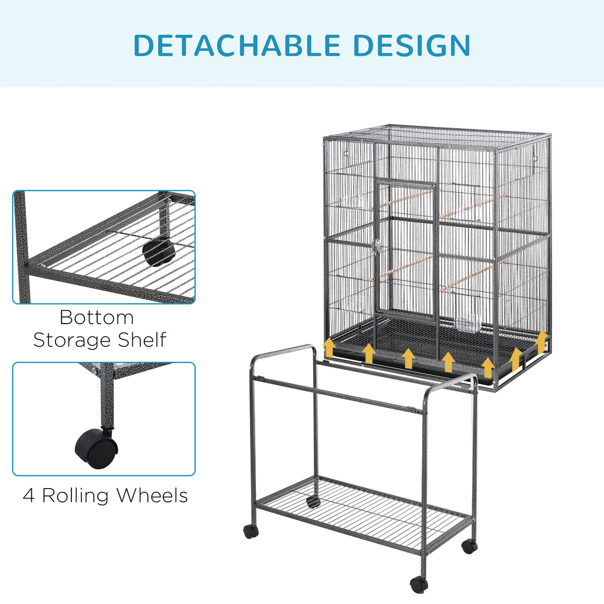 Large bird cage with stand – image 3