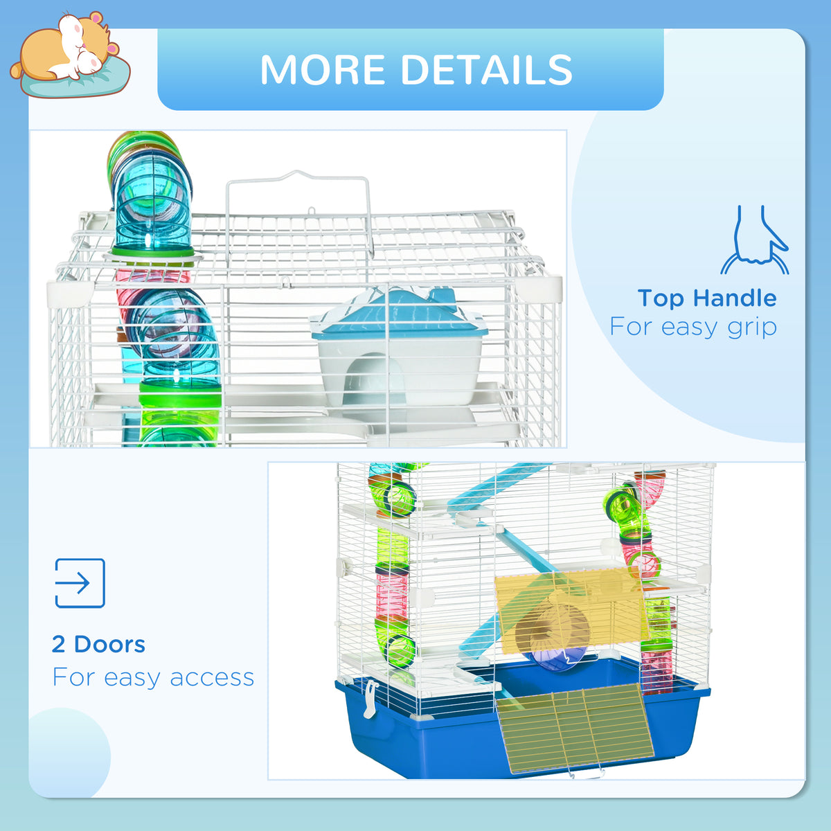 Blue five-tier hamster cage – image 2