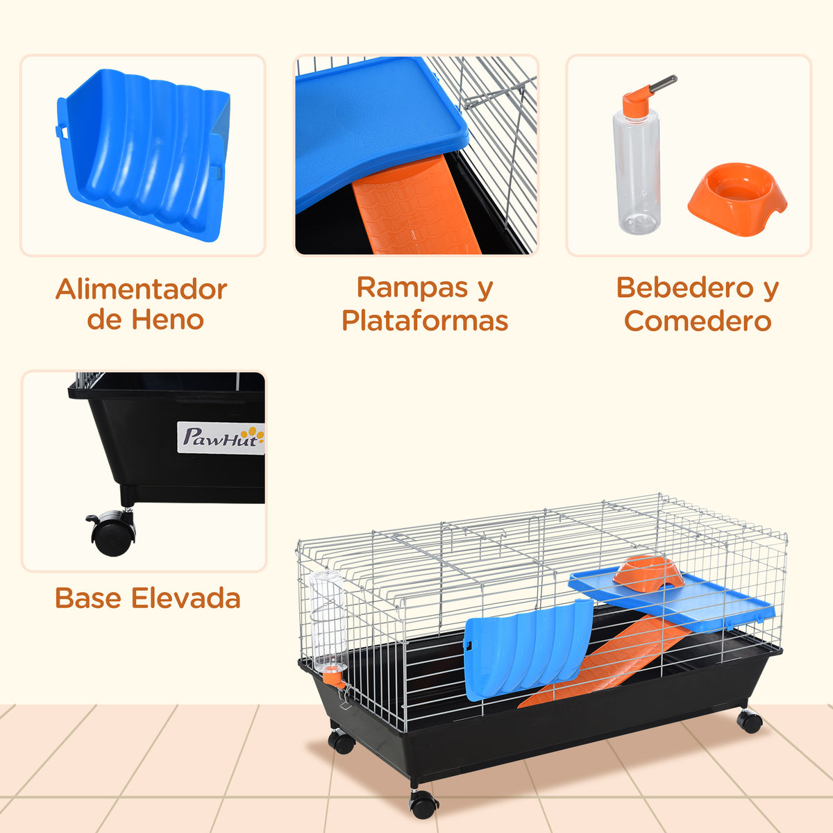 Wheeled small animal cage – image 3