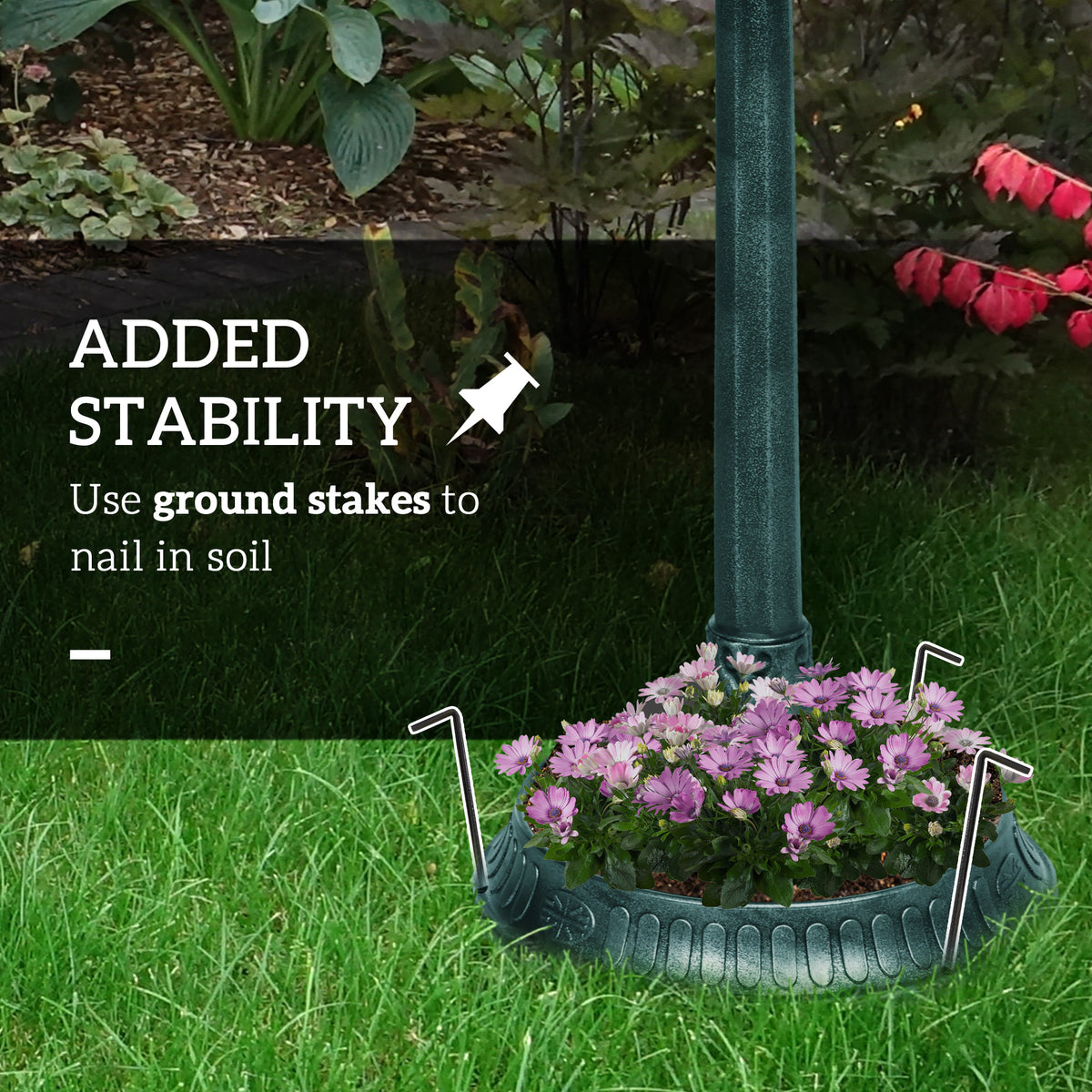 Garden bird bath – green – image 2