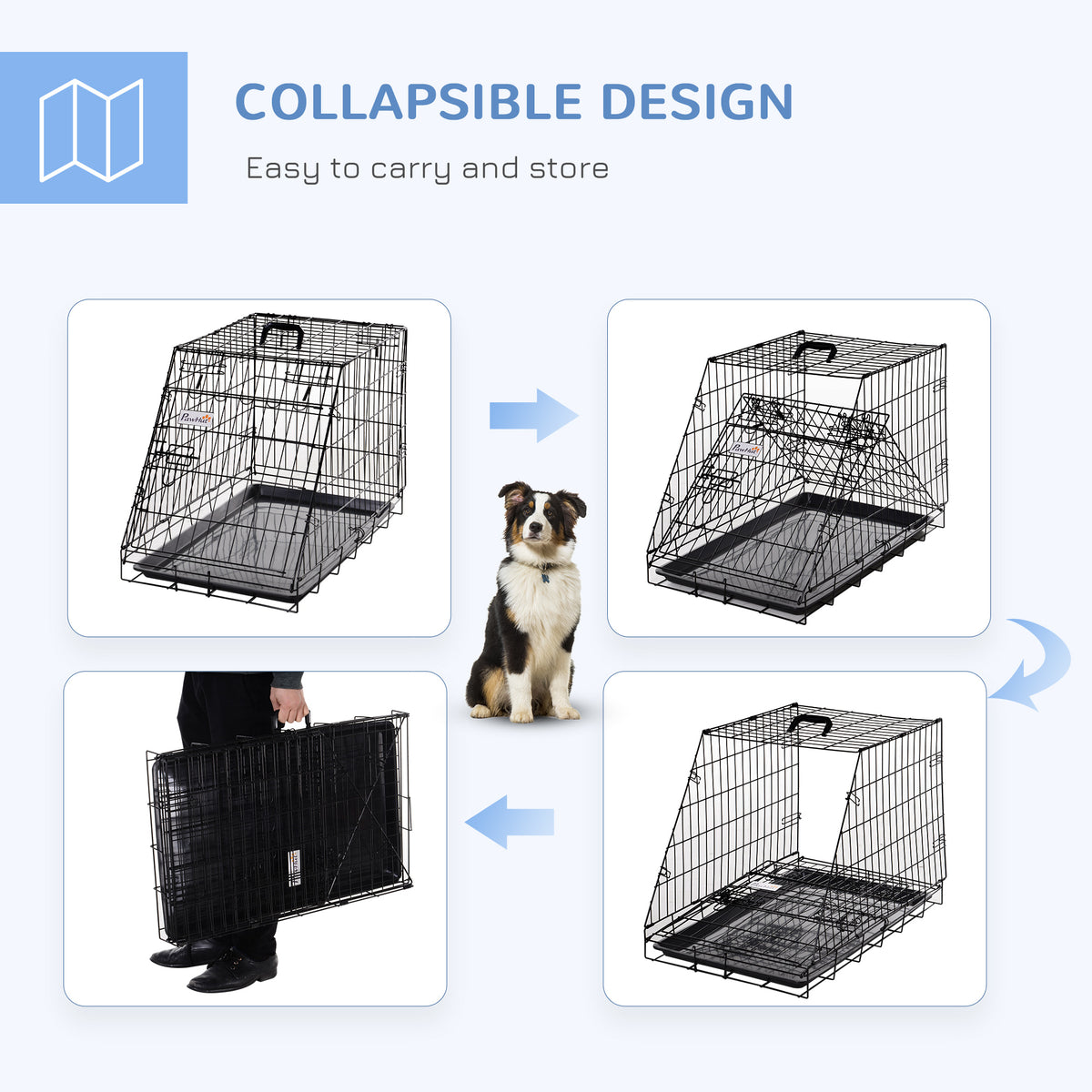 Collapsible dog travel crate – image 4