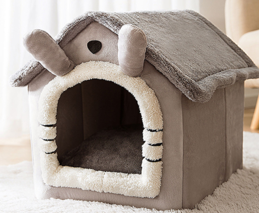 Foldable pet cave bed – Grey Cat