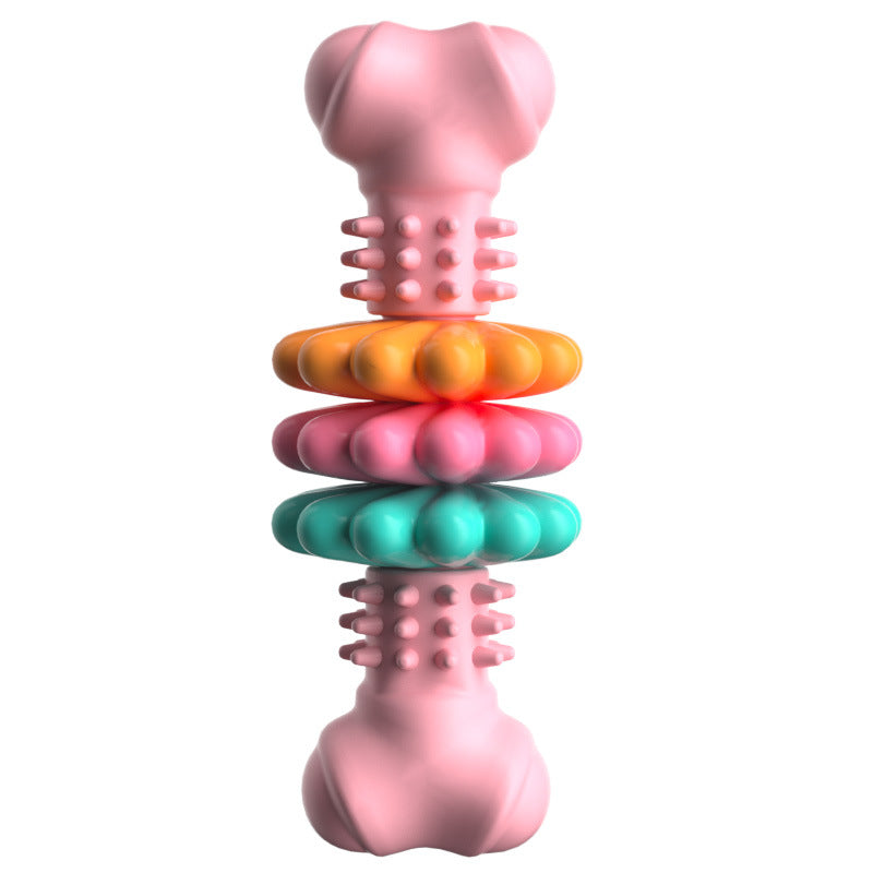 TPR bone-shaped dog chew toy – Pink