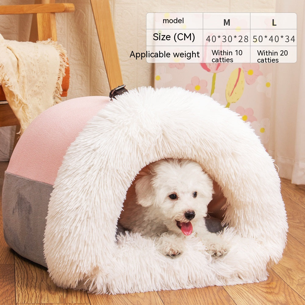 Portable pet nest – Splicing Portable Pink-M