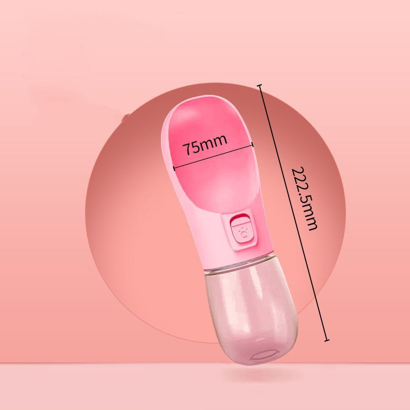 Portable pet water bottle – Pink 300ml
