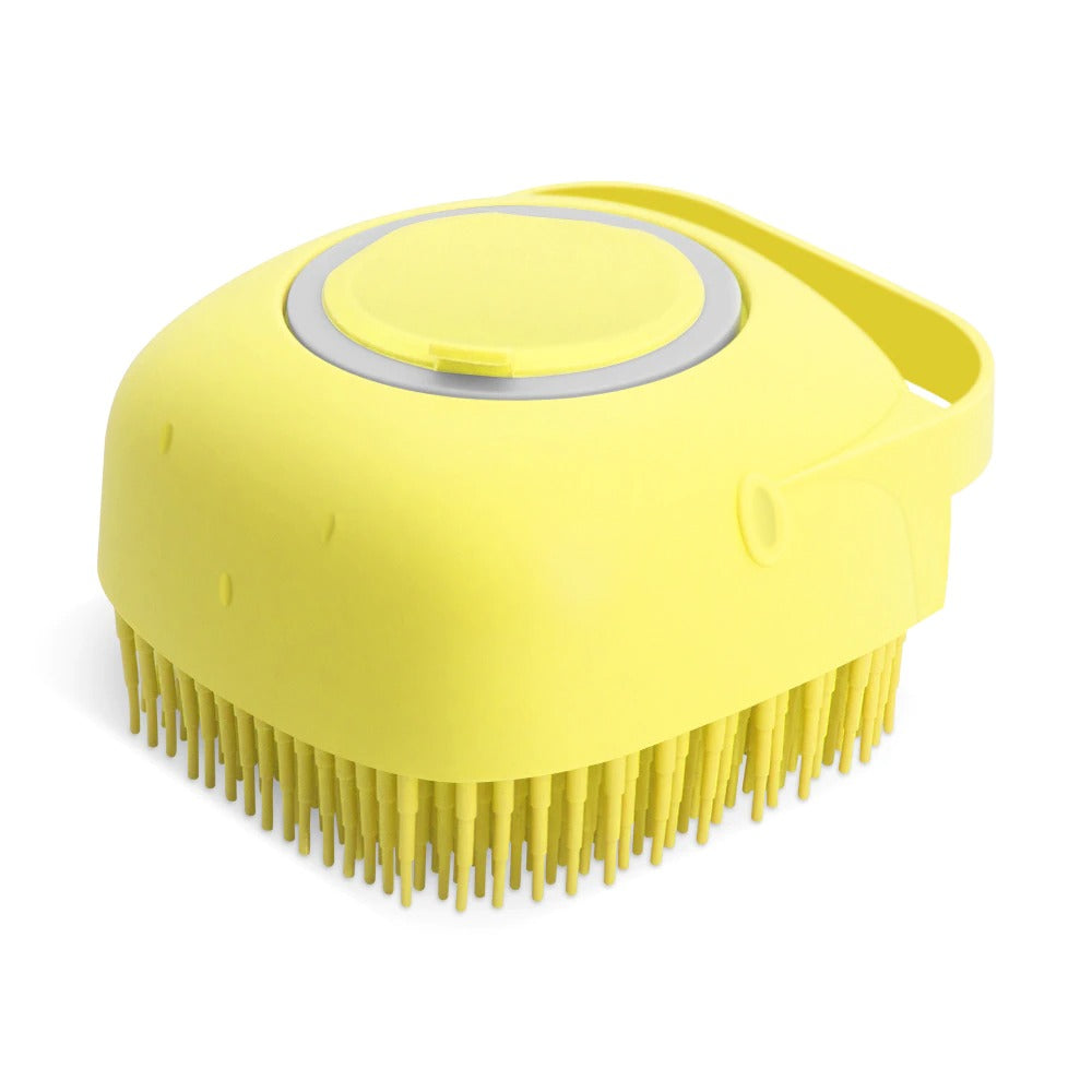 Silicone pet shampoo brush – Yellow