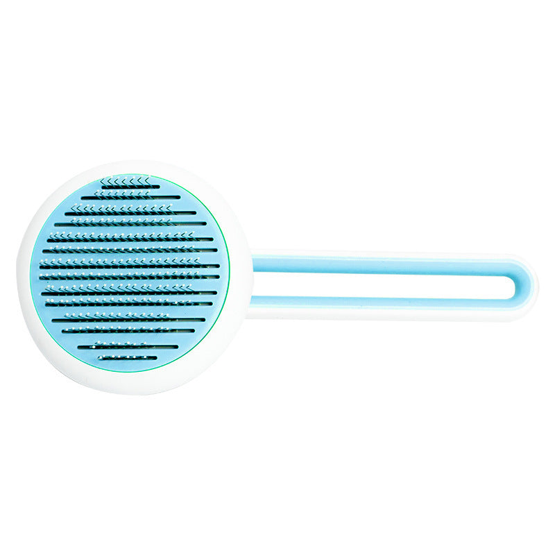 Self-cleaning pet grooming brush – Blue