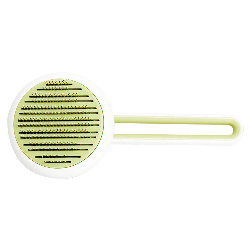 Self-cleaning pet grooming brush – Green