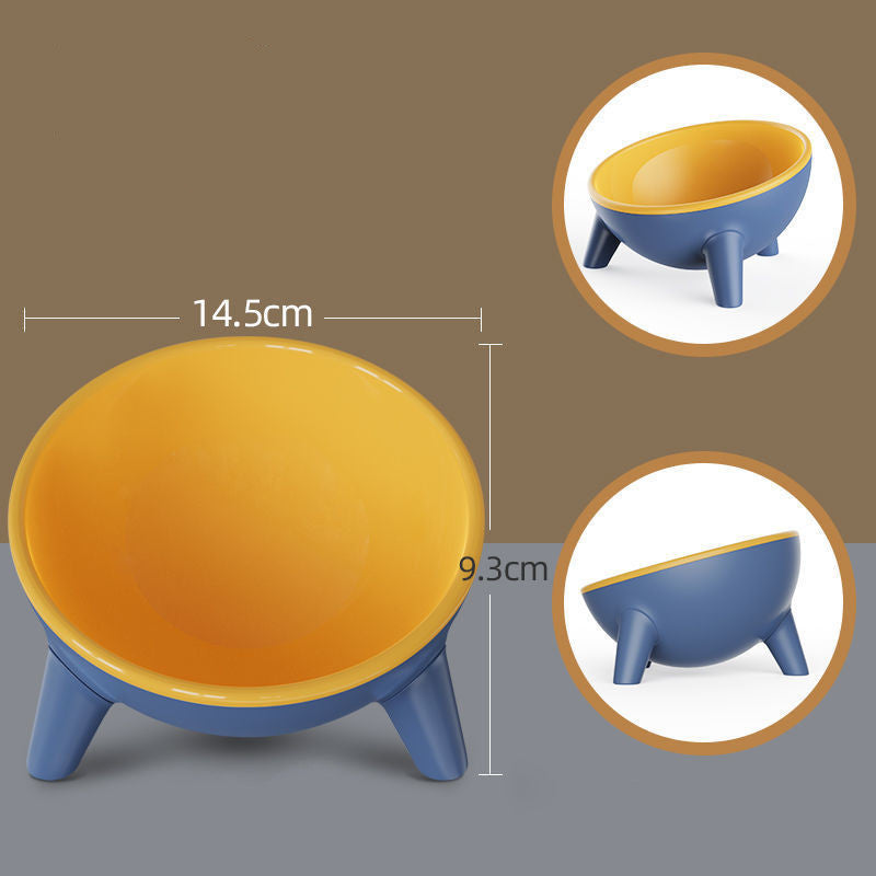 Tilted pet feeding bowl – Rock Yellow