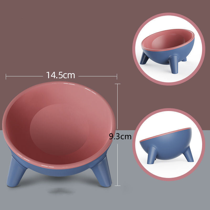 Tilted pet feeding bowl – Rose Red